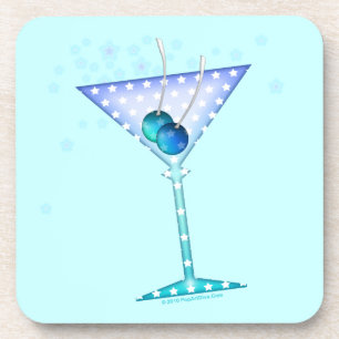 Blue Martini Cork Coaster