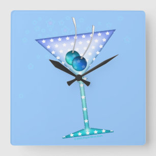 BLUE MARTINI WALL CLOCK