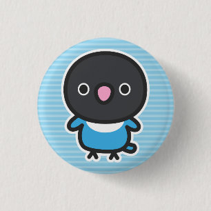 blue masked lovebird 3 cm round badge
