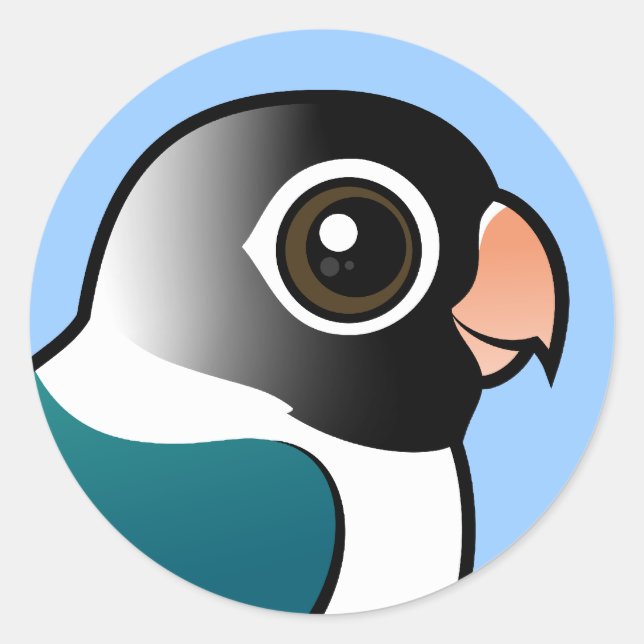 Blue Masked Lovebird Classic Round Sticker (Front)