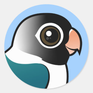 Blue Masked Lovebird Classic Round Sticker