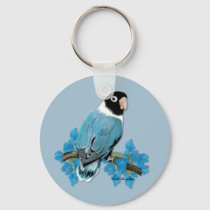 Blue Masked Lovebird Keychain