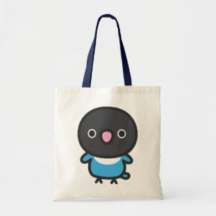 blue masked lovebird tote bag