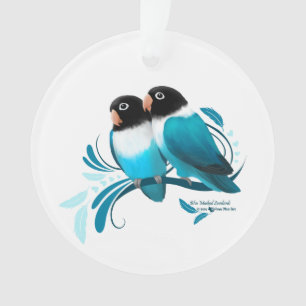 Blue Masked Lovebirds Ornament
