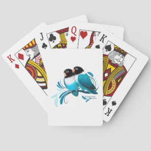 Blue Masked Lovebirds Playing Cards