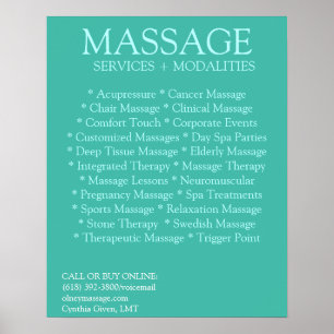 BLUE massage modalities list Poster