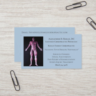 Blue Massage Therapy Chiropractic Doctor Business Card