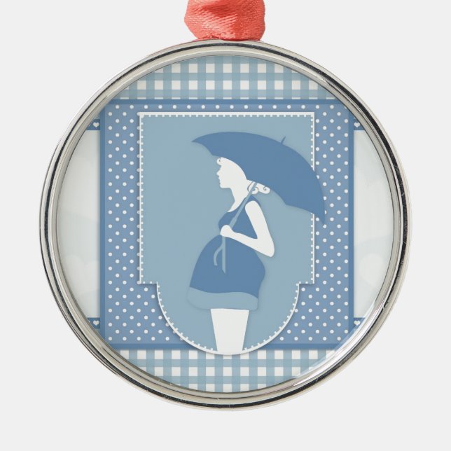 blue maternity metal ornament (Front)