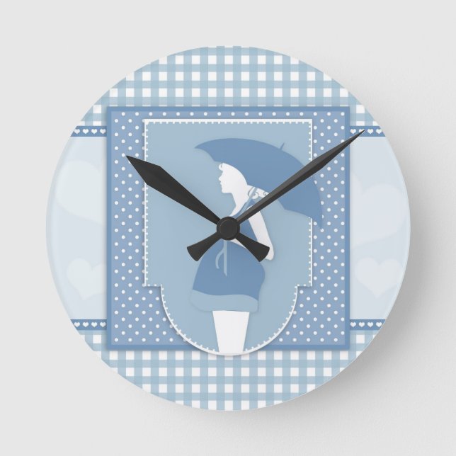 blue maternity round clock (Front)