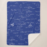 Blue Math Equations Formulas Algebra Nerd Sherpa Blanket<br><div class="desc">Cute royal blue sherpa blanket simulating a blackboard with a pattern of mathematic formulas and equations. Great gift for math teachers and geeks. Illustrated by Patricia Alvarez.</div>