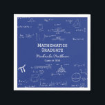 Blue Mathematics Graduate Class of Graduation Napkin<br><div class="desc">Beautiful and elegant blue graduation napkins with a pattern of math equations and graphics for your celebration. Illustrated and designed by Patricia Alvarez.</div>