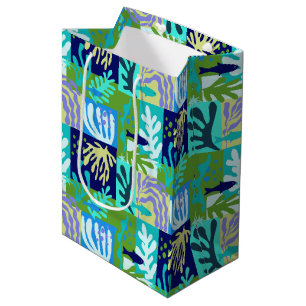 Blue Matisse Paper Cutouts Inspired Ocean Life Medium Gift Bag
