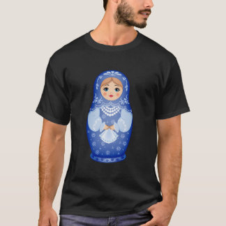 Blue Matryoshka Russian Nesting Doll T-Shirt