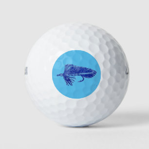 Blue Matuka streamer, fly fishing, fly tying art Golf Balls