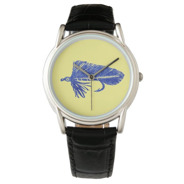 Blue Matuka streamer fly fishing fly tying art Watch (Front)