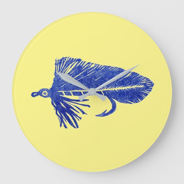 Blue Matuka streamer fly tying & fishing Large Clock (Front)