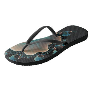 Blue Mauve Fractal art Thongs