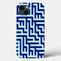 Blue Maze Art Pattern 