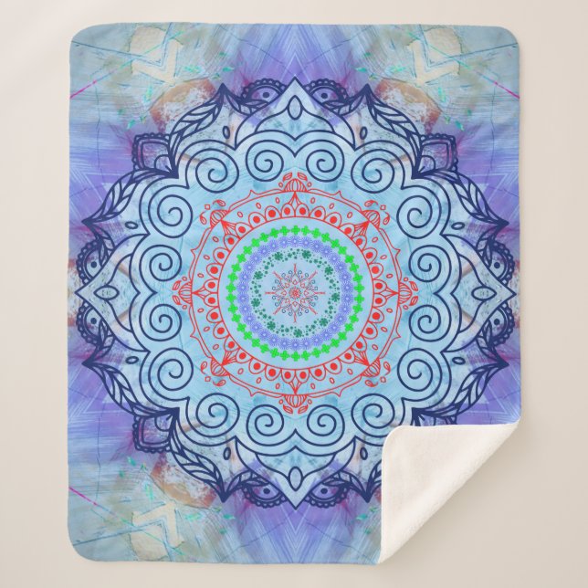 Blue Mcranala Sherpa Blanket (Front)