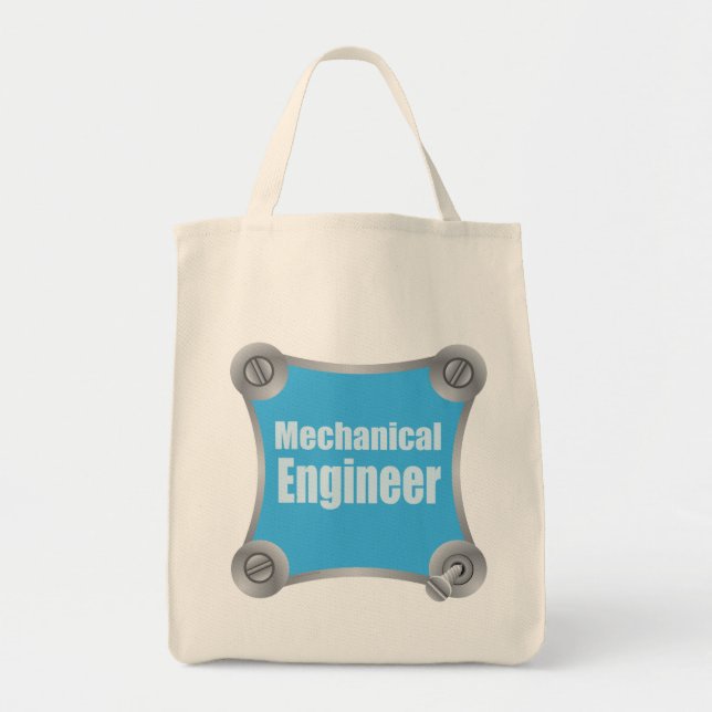 Blue Mechanical Engineer Tote Bag (Front)