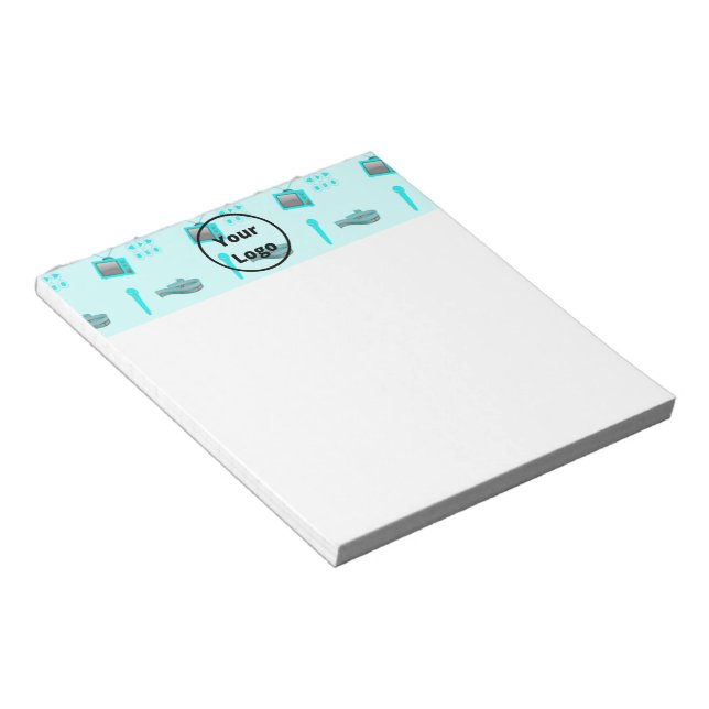 Blue media business pattern notepad (Angled)
