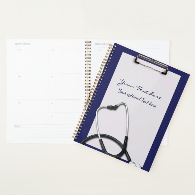 Blue Medical Clipboard with Stethoscope Planner (Display)