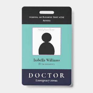 Blue Medical Facility or Business Member Badge ID Badge