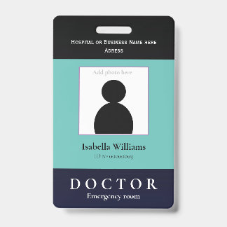 Blue Medical Facility or Business Member Badge ID Badge
