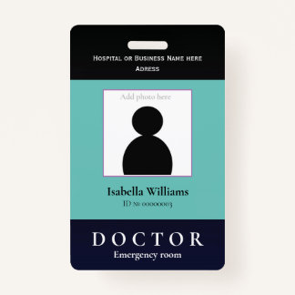 Blue Medical Facility or Business Member Badge ID Badge