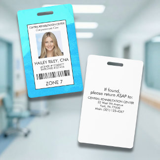 Blue Medical Healthcare Employee Photo Security ID Badge