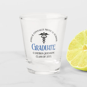 Blue Medical School Graduation Commemorative Shot Glass
