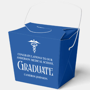 Blue Medical School Graduation Party Fortune Favour Box
