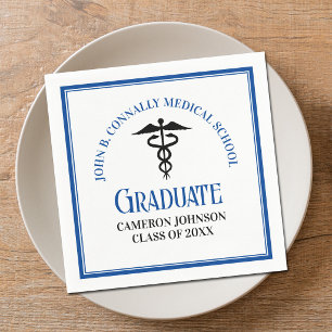Blue Medical School Graduation Party Personalised Napkin