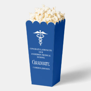 Blue Medical School Graduation Party Popcorn Favour Box