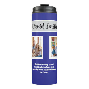 blue Medical Student with Editable Photos Thermal Tumbler