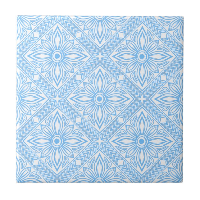 Blue Mediterranean Italian Tile Decorative Pattern (Front)