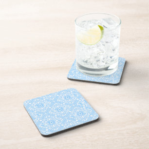 Blue Mediterranean Italian Tile Decorative Pattern Coaster