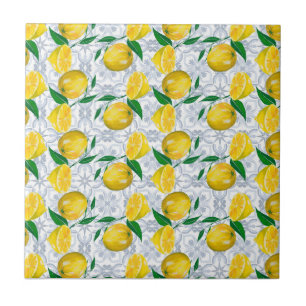 Blue Mediterranean lemon Ceramic Tile