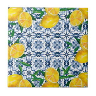 Blue Mediterranean lemon Ceramic Tile