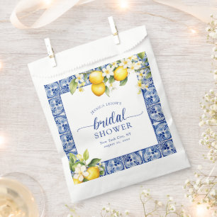 Blue Mediterranean Lemons Bridal Shower Favour Bag