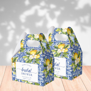 Blue Mediterranean Lemons Bridal Shower Favour Box