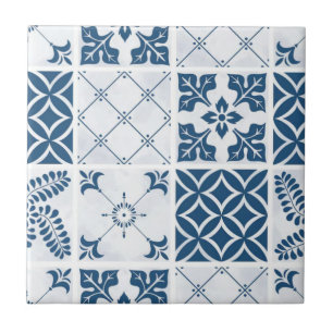 Blue Mediterranean Talavera Pattern  Ceramic Tile