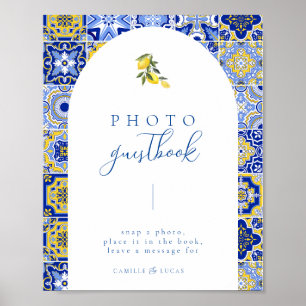 Blue Mediterranean Tile and Citrus guest book
