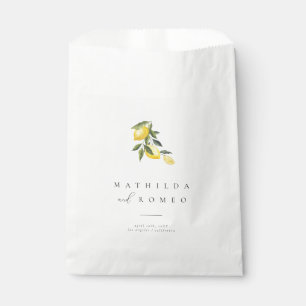 Blue Mediterranean Tile & Citrus Wedding Favour Ba Bag