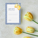 Blue Mediterranean Tile Lemon Amalfi Coast Wedding Advice Card<br><div class="desc">These pretty,  mediterranean advice cards would make a wonderful addition to your wedding supplies! Easily customise the text by clicking on the "personalise" option.</div>