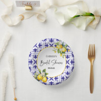 Blue Mediterranean Tile Lemon Bridal Shower