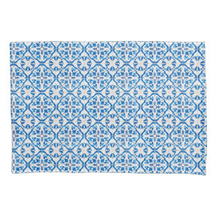 Blue Mediterranean Tile Pattern – Elegant Azulejo Pillowcase