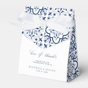 Blue Mediterranean Tile Wedding Favour Boxes