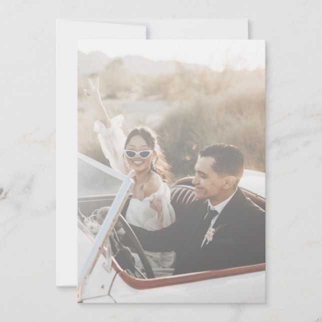 Blue Mediterranean Tile Wedding thank you card (Front)