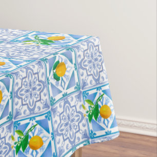 Blue Mediterranean tiles, mosaic, Tablecloth
